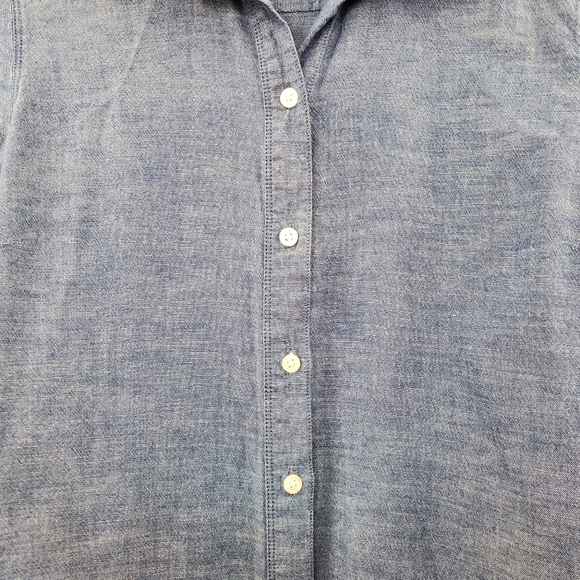 Lucky Brand Blue Chambray Button Up Shirt Minimal Poplin - Picture 3 of 7